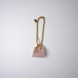 Uni-sac Rose Quartz Bag Charm Gold