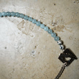 Ice Ice Baby Silver Necklace with Aquamarine and Dalmatian Jasper