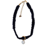 Collier en fausse fourrure en peluche bleu