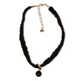 Collier en fausse fourrure en peluche brun