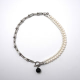 Eva Choker Silver with Black Agate