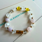 MORE IS MORE quartz, rose quartz, kunzite and cat eye bracelet