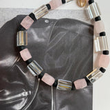 The Love Signal Formula Necklace with Rose Quartz and Brazilian Clear Quartz