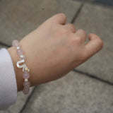 We shell vibe Rose Quartz Bracelet