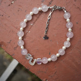 We shell vibe Rose Quartz Bracelet