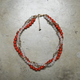 Beadtiful Red Twisted Necklace with Quartz