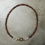 Lexi Gold Sandstone and Pearl Necklace