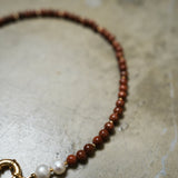 Lexi Gold Sandstone and Pearl Necklace