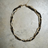 BEADTIFUL Brown TWISTED NECKLACE WITH Smoky Quartz