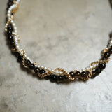 BEADTIFUL Brown TWISTED NECKLACE WITH Smoky Quartz