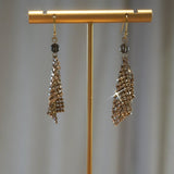 Bling It On Gold Earrings With Smoky Quartz