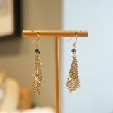 Bling It On Gold Earrings With Smoky Quartz