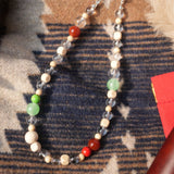 Ziji Phone Strap - Chrysoprase & Red Agate & Clear Quartz