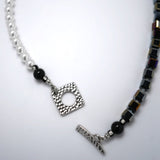 Brilliant-Naire Pearl Necklace Black with Black Agate