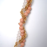 Beadtiful Dusty Pink Twisted Necklace with Quartz