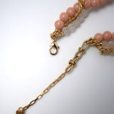 Beadtiful Dusty Pink Twisted Necklace with Quartz