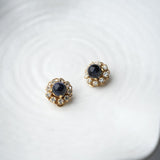 GV Clip vintage sur les boucles d'oreilles bleu