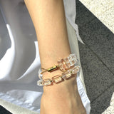 AMP UP YOUR VIBE BRACELET | Brazilian Barrel Cut Clear Quartz on 18K gold plated slider clasp with Mantra