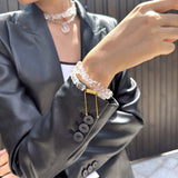 AMP UP YOUR VIBE BRACELET | Brazilian Barrel Cut Clear Quartz on 18K gold plated slider clasp with Mantra