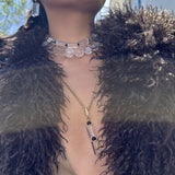 AMP UP YOUR VIBE NECKLACE | Brazilian Elongated rectangular Clear Quartz pendant on 18K gold plated chain