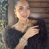 AMP UP YOUR VIBE BRACELET | Cushion Faceted Brazilian Clear Quartz & mini colored beads