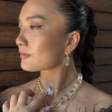 HEY TRANSFORMER NECKLACE | Brazilian Diamond faceted Smoky Quartz on 18K gold plated chain