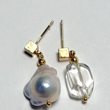 AMP UP YOUR VIBE EARRINGS | Brazilian Clear Quartz & Freshwater pearls