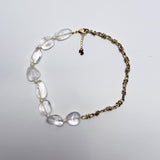 AMP UP YOUR VIBE NECKLACE | Polished Oval Brazilian Milky Quartz & 18K gold plated chain