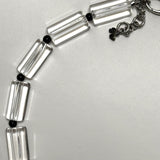 AMP UP YOUR VIBE NECKLACE | Brazilian Oblong Clear Quartz & Mini Round sphere Black Agate