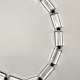 AMP UP YOUR VIBE NECKLACE | Brazilian Oblong Clear Quartz & Mini Round sphere Black Agate