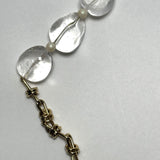 AMP UP YOUR VIBE NECKLACE | Polished Oval Brazilian Milky Quartz & 18K gold plated chain