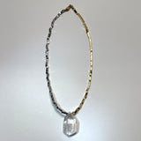 GOTTA MANIFEST NECKLACE | The Himalayan Region Enhydro Quartz pendant on 18K gold plated and silver beads