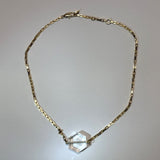 AMP UP YOUR VIBE NECKLACE | Brazilian Octagon faceted Clear Quartz pendant on 18K gold plated chain