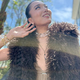 AMP UP YOUR VIBE NECKLACE | Brazilian Elongated rectangular Clear Quartz pendant on 18K gold plated chain