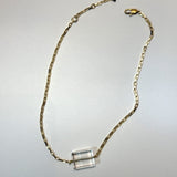 AMP UP YOUR VIBE NECKLACE | Brazilian rectangular faceted Clear Quartz pendant