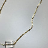 AMP UP YOUR VIBE NECKLACE | Brazilian rectangular faceted Clear Quartz pendant