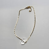 AMP UP YOUR VIBE NECKLACE | Brazilian Hexagon faceted Clear Quartz pendant on 18K gold plated chain