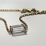AMP UP YOUR VIBE NECKLACE | Brazilian rectangular faceted Clear Quartz pendant