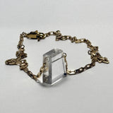 AMP UP YOUR VIBE NECKLACE | Brazilian Trapezoid faceted Clear Quartz Pendant on 18K gold plated chain