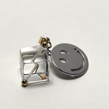 AMP UP YOUR VIBE EARRINGS | Brazilian Cushioned cut Clear Quartz with Smiley face charm