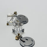 AMP UP YOUR VIBE EARRINGS | Brazilian Cushioned cut Clear Quartz with Smiley face charm