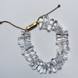 AMP UP YOUR VIBE BRACELET | Brazilian Clear Quartz nuggets on 18k Gold Plated slider clasp with mantra