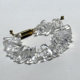 AMP UP YOUR VIBE BRACELET | Brazilian Clear Quartz nuggets on 18k Gold Plated slider clasp with mantra