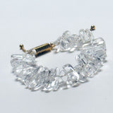 AMP UP YOUR VIBE BRACELET | Brazilian Clear Quartz nuggets on 18k Gold Plated slider clasp with mantra