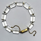 AMP UP YOUR VIBE BRACELET | Brazilian Barrel Cut Clear Quartz on 18K gold plated slider clasp with Mantra