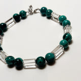 AMP UP YOUR VIBE NECKLACE | Oblong Brazilian Clear Quartz & Round Sphere Malachite