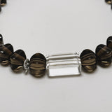 HEY TRANSFORMER NECKLACE | Brazilian Lantern Faceted cut Smoky Quartz & Rectangular cut Clear Quartz