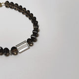 HEY TRANSFORMER NECKLACE | Brazilian Lantern Faceted cut Smoky Quartz & Rectangular cut Clear Quartz