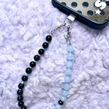 CALL ME CLEAR Phone Charm | Black Agate & Aquamarine -  GENDER FLUID