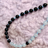 CALL ME CLEAR Phone Charm | Black Agate & Aquamarine -  GENDER FLUID